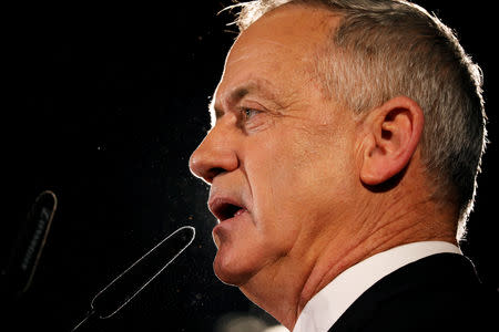 Benny Gantz, head of Israel Resilience Party, presents the party list in Tel Aviv, Israel February 19, 2019 REUTERS/ Amir Cohen