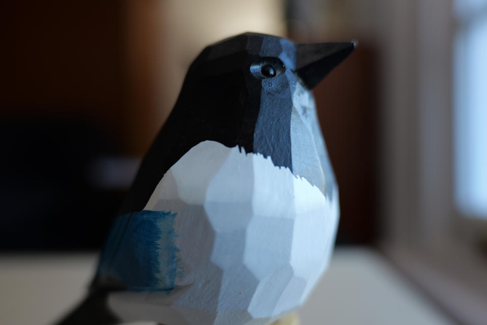 Close up of a bird figurine