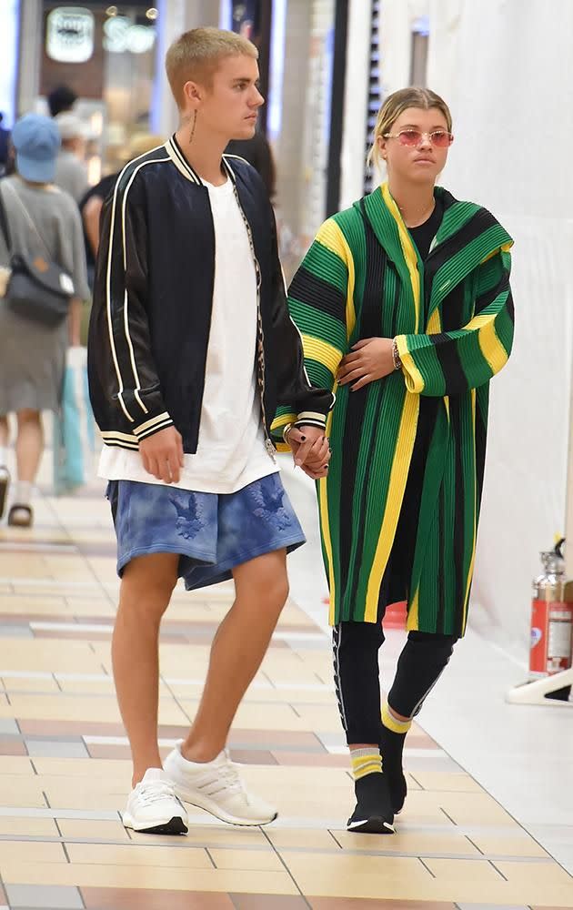 Justin Bieber and Sofia Richie holding hands in Tokyo, Japan. Source: Getty