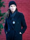 <p>Bridget Moynahan bundles up in a black jacket, scarf and beanie as she films a scene for <i>Blue Bloods </i>in N.Y.C. on Wednesday. </p>