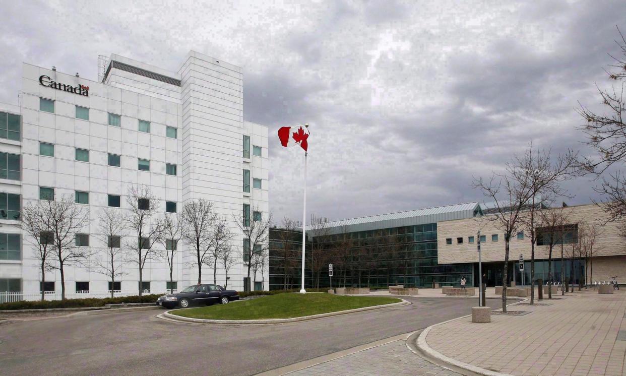 <span>The National Microbiology Laboratory in Winnipeg, Manitoba, on 19 May 2009.</span><span>Photograph: John Woods/AP</span>