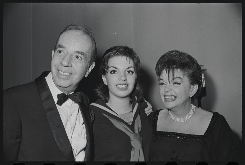 Director Vincente Minnelli and Judy Garland (left) with their daughter, Liza Minnelli, in 1965