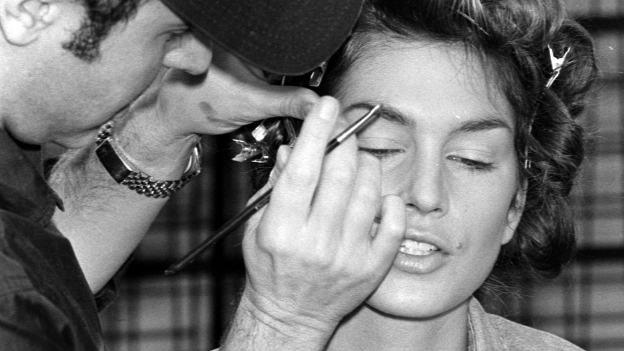 backstage beauty preparation from the calvin klein collection fall 1992 ready to wear fashion show