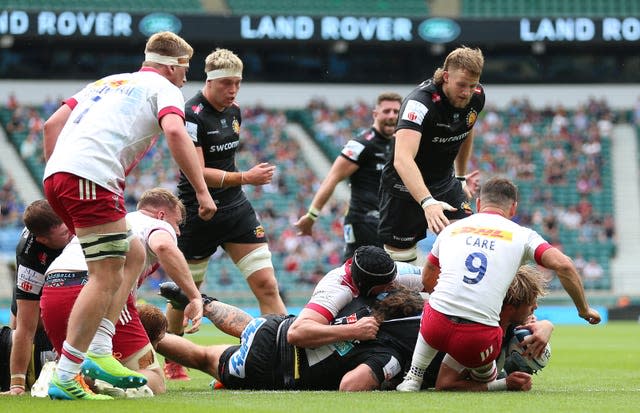 Jonny Gray powered over to get Exeter on the scoreboard