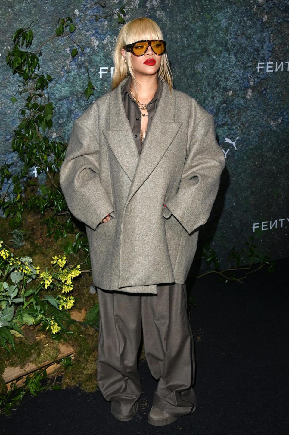 Rihanna attends the FENTY x PUMA Creeper Phatty Earth Tone Launch Party at Tobacco Dock on April 17, 2024 (Getty Images)