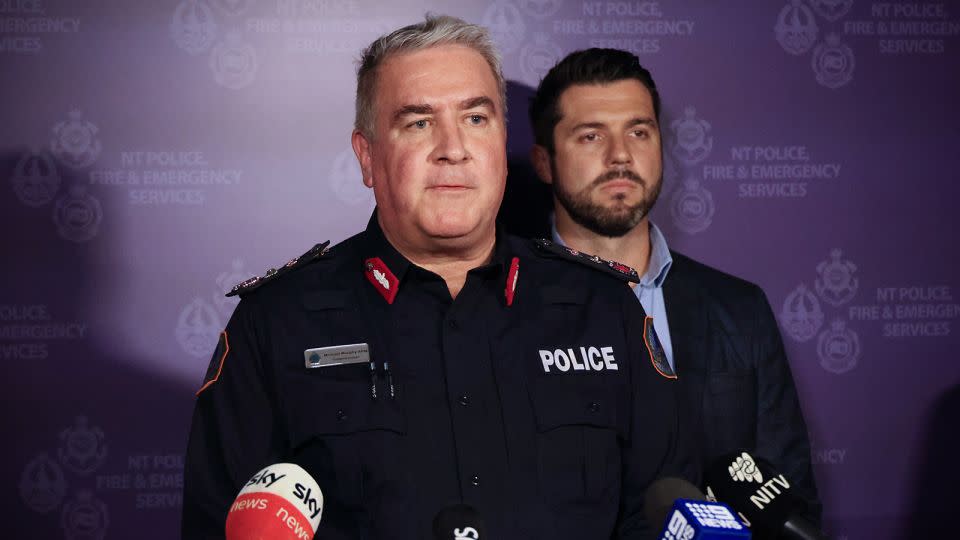 Northern Territory Police Force Commissioner Michael Murphy speaks to media during a press conference in Darwin, Wednesday, March 27, 2024. - AAP Image/Neve Brissenden/Reuters