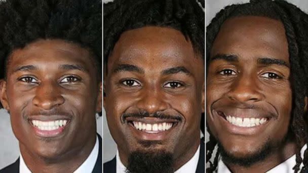 PHOTO: Football player, Lavel Davis Jr, D'Sean Perry, and Devin Chandler are pictured in the Virginia Sports website in this undated image. (Virginia Sports)