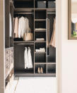 <p> A free bedroom corner is a perfect candidate for a small walk-in closet. Again, you do need to be clever about the way the space is used. The most successful corner walk-in closet designs use the two sides of a corner differently. For example, one side can be all open shelving and the other all drawers. Or use all of one side as clothes storage and the other only for shoes. </p>