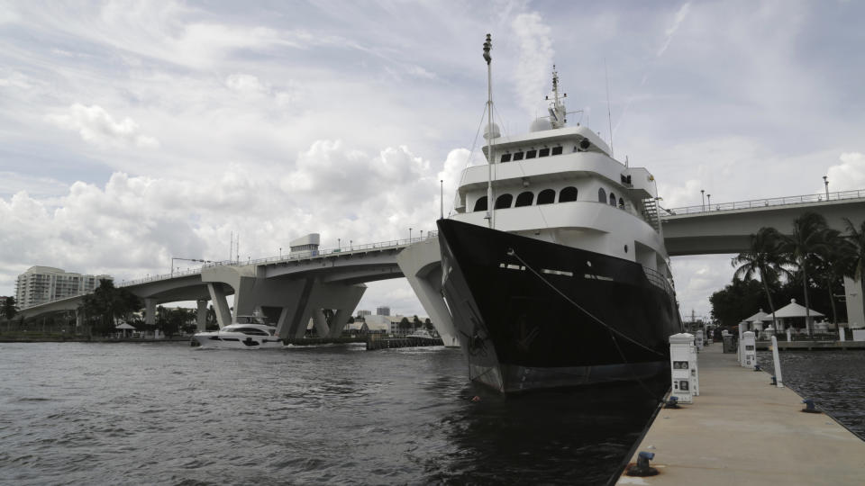 The Globe, docked in Ft. Lauderdale waiting to be loaded with supplies for the victims of Hurricane Dorian in the Bahamas. Chef José Andres' World Central Kitchens is loading up the vessel with the supplies for the victims of Hurricane Dorian that devastated the Bahamas.(Jose A. Iglesias/Miami Herald via AP)