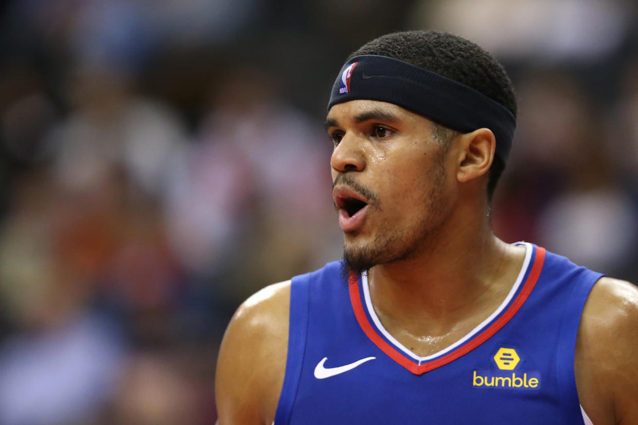 Tobias Harris is off to Philadelphia, where he’ll slot into what just became the Eastern Conference’s best starting five. (Getty)