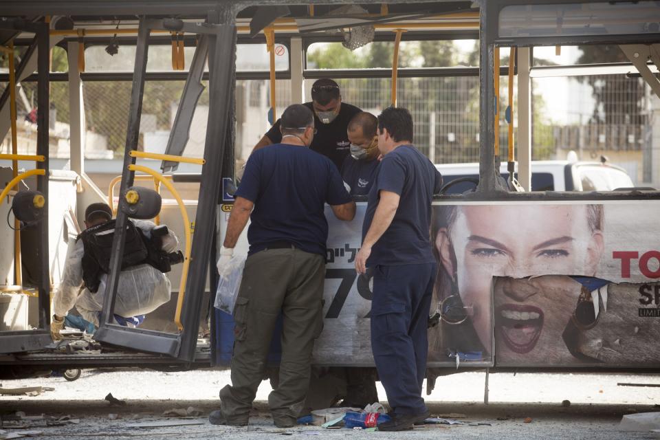 Bomb Blast On Bus In Tel Aviv