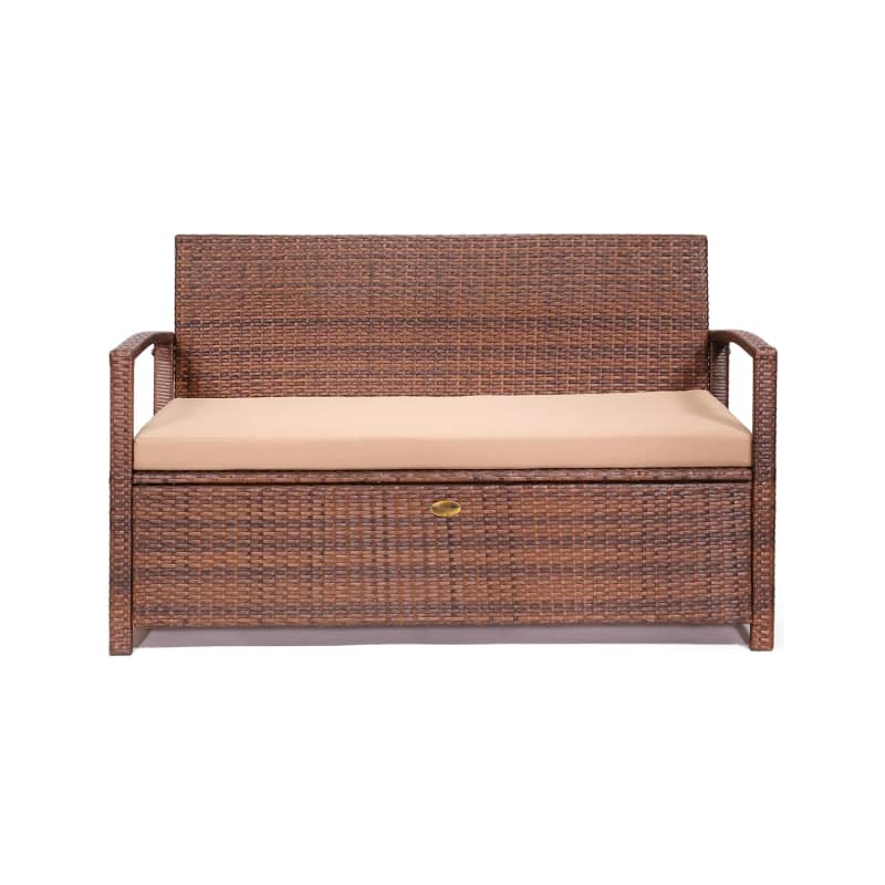 Barton Water-Resistant Wicker Storage Bench