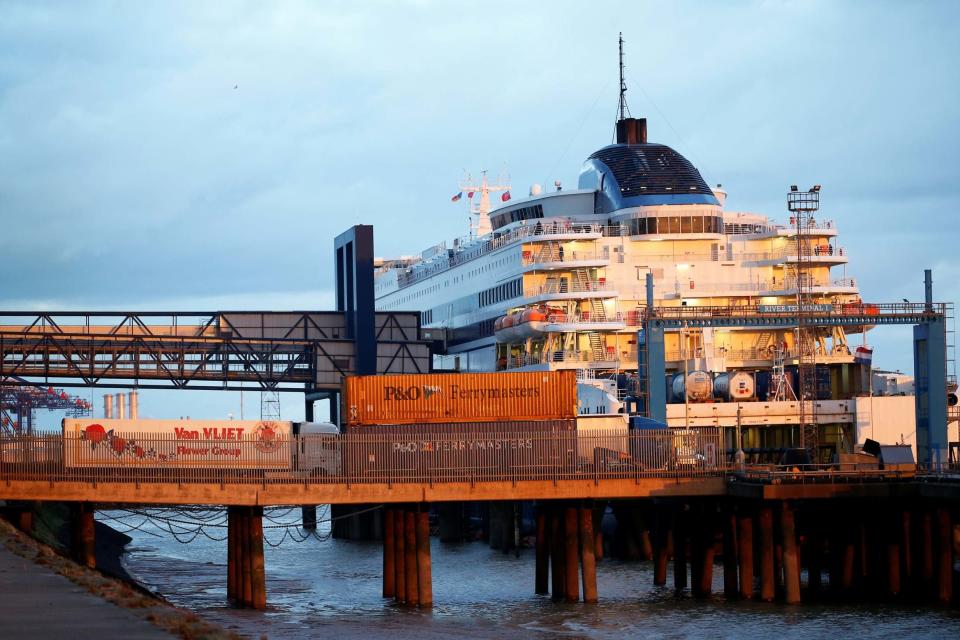 Shipping containers on a dock in Hull (REUTERS)