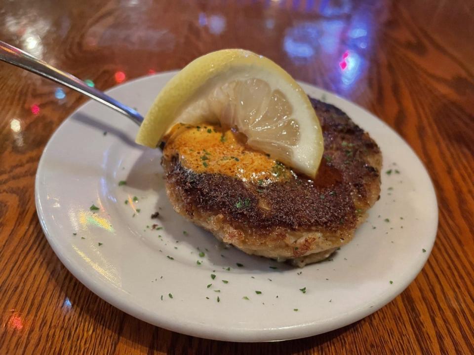 Crab cake at Borge's Tavern.