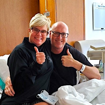 Nevin and Kari Mishler celebrate the cancer-free report they received following T-cell therapy at the Cleveland Clinic.