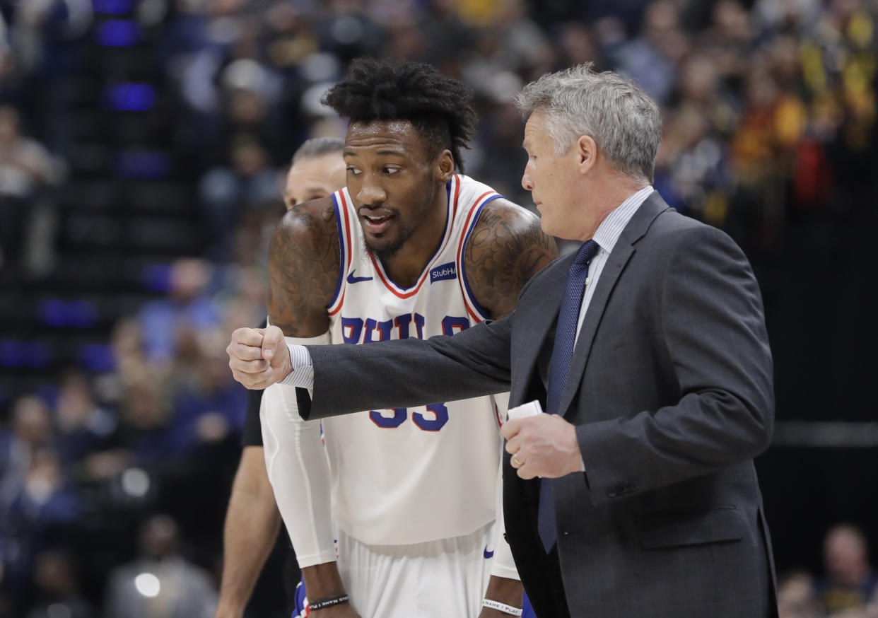 The Philadelphia 76ers’ Robert Covington is a streaky shooter but he’s been way more cold than hot of late. (AP Photo/Darron Cummings)