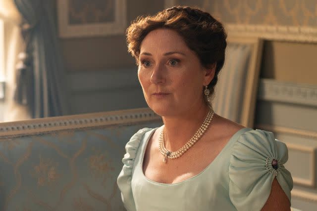 <p>Liam Daniel/Netflix</p> Ruth Gemmell as Lady Violet Bridgerton in 'Bridgerton'.