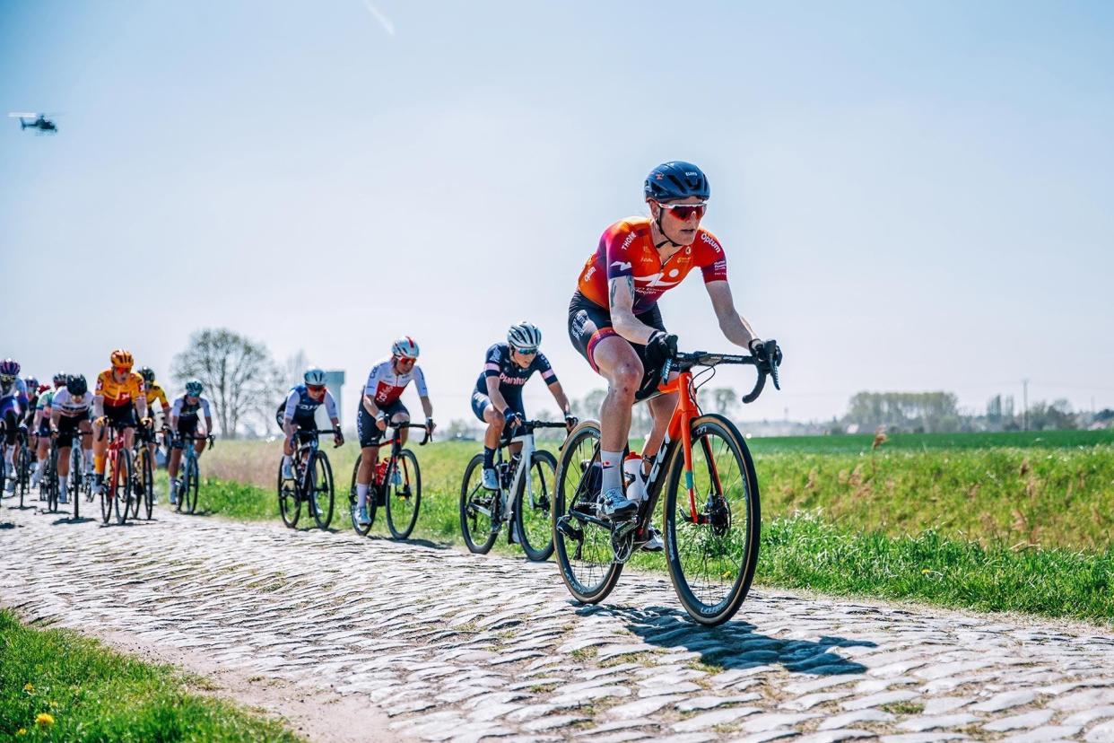 Former Chiles High star athlete Lily Williams, front, is enjoying a career as a professional cyclist.