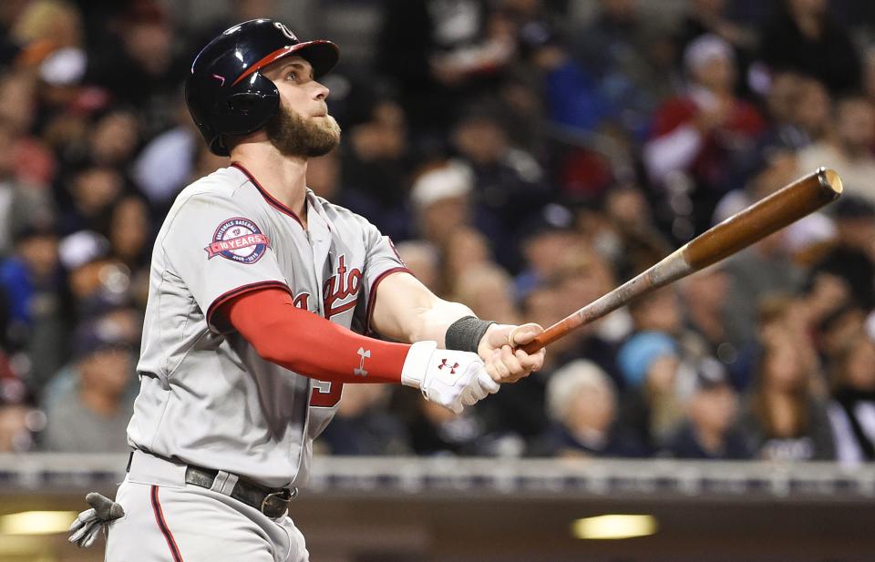 It's up, up and away for Bryce Harper's fantasy stock. (Getty)