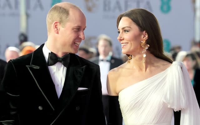 Catherine, Princess of Wales, and Prince William attends the EE BAFTA Film Awards 2023. Photo by Chris Jackson/Getty Images.<br>