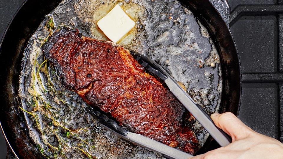 Imagine trying to maneuver this steak with 16-inch tongs!