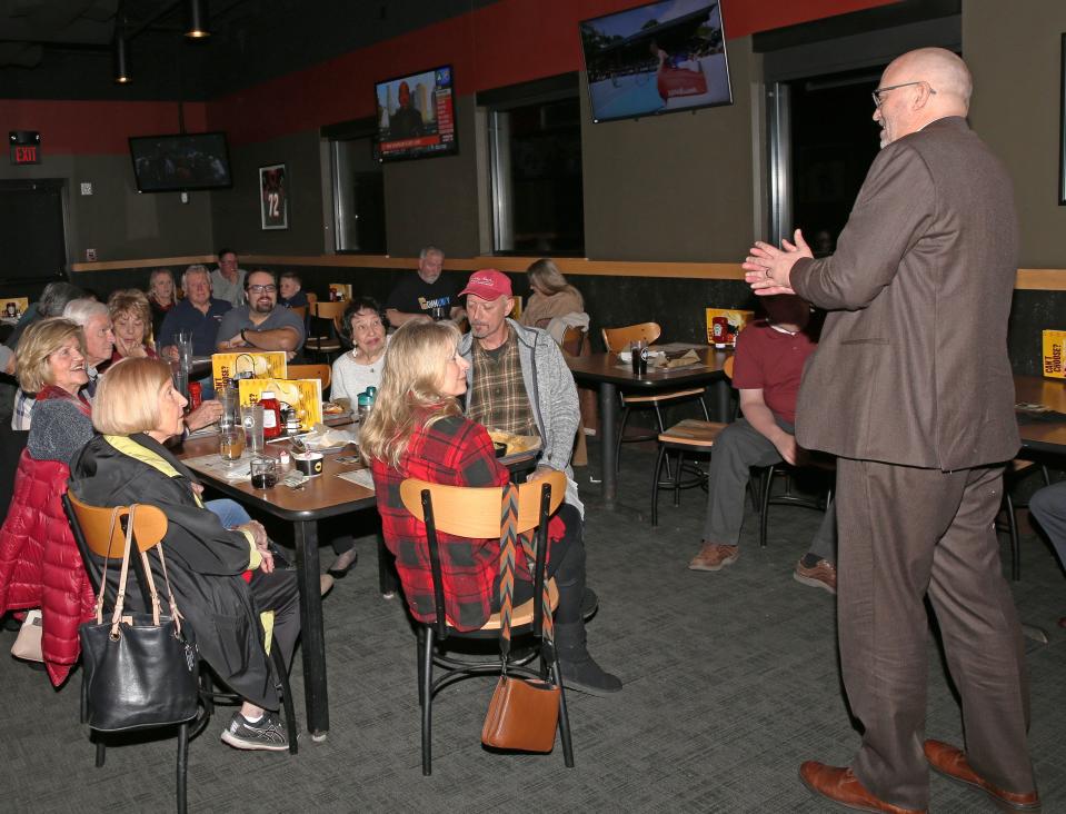 State Rep. Gary Click, from Fremont, conducted an informational meeting concerning the possible vote to override Gov. DeWine's veto of House Bill 68. The event sponsored by the Sandusky County Republican Party was held Wednesday night at BW3 in Fremont.