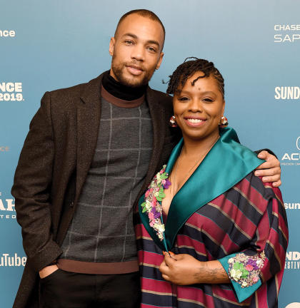 Kendrick Sampson and artist Patrisse Cullors attends the "Bedlam" Premiere during the 2019 Sundance Film Festival.