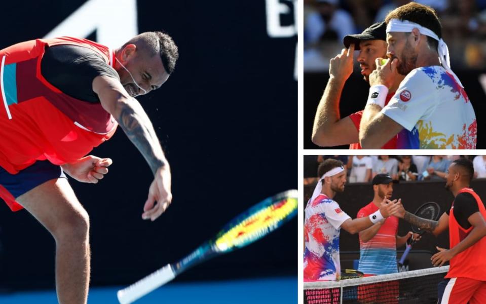 Nick Kyrgios and Michael Venus - Nick Kyrgios branded ‘an absolute knob with the maturity of a 10-year-old’ by doubles opponent Michael Venus - GETTY IMAGES
