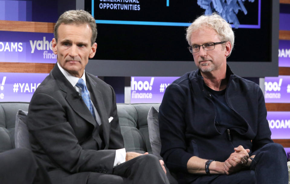 NEW YORK, NEW YORK - OCTOBER 10: Vice chairman of Prudential Financial Robert Falzon (L) and Paul Daugherty attend the Yahoo Finance All Markets Summit at Union West Events on October 10, 2019 in New York City. (Photo by Jim Spellman/Getty Images)