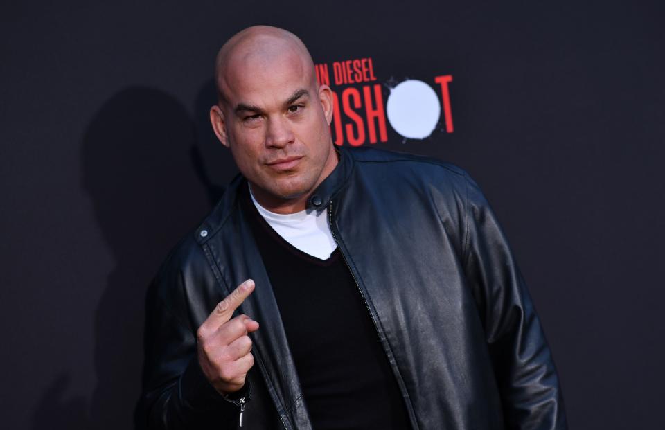 US mixed martial artist Tito Ortiz arrives for the premiere of Sony&#39;s 