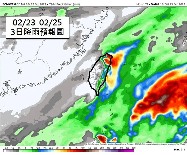 今日至下週二降雨預報圖。（圖／翻攝自天氣職人-吳聖宇臉書）