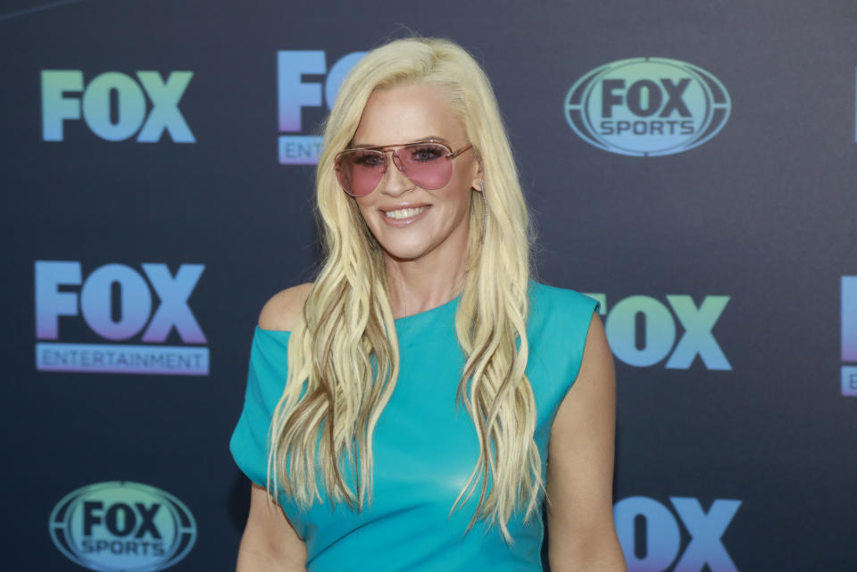 Jenny McCarthy, from the cast of "The Masked Singer," attends the FOX 2019 Upfront party at Wollman Rink in Central Park on Monday, May 13, 2019, in New York. (Photo by Andy Kropa/Invision/AP)