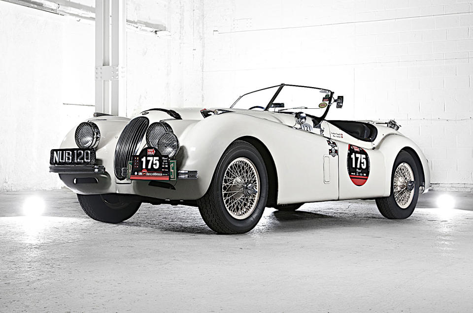 <p>Jaguar’s first post-War sports car was greeted with astonishment when it was displayed at the 1948 London Motor Show. It proved to be as fast as it looked, and went on to achieve great success in races, rallies and record attempts. It was also the basis for the Jaguar C-Type, which won the Le Mans 24 Hour race in 1951 and 1953.</p><p>Production XK120s were in both coupe and roadster form. The earliest examples had aluminium bodies, but in most cases the panels were made of steel.</p>