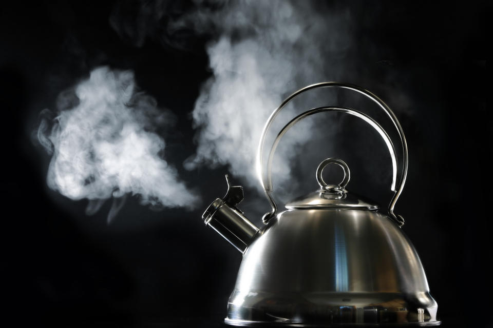 Hot kettle boiling and steaming.http://www.lisegagne.com/images/stilllife.jpg