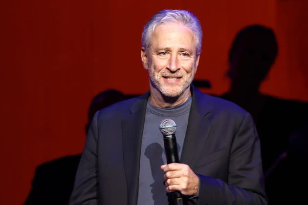 Jon Stewart performs in New York in 2023. - Credit: Mike Coppola/Getty Images