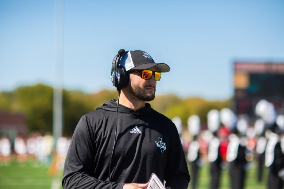 Current Incarnate Word coach G.J. Kinne was introduced Wednesday as the new head coach at Texas State. It's complicated. Kinne's Incarnate Word Cardinals are still alive in the FCS playoffs.