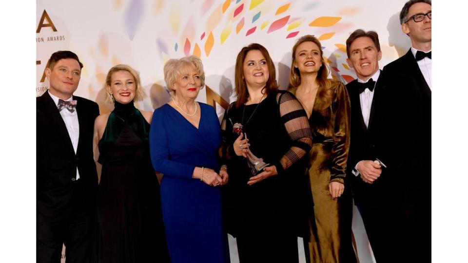 Mathew Horn, Joanna Page, Alison Steadman, Ruth Jones, Laura Aikman, Rob Brydon and Robert Wilfort at the NTAs