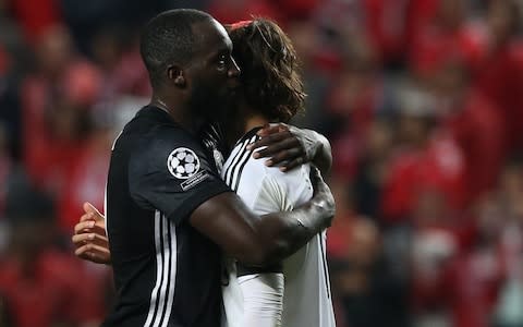 Lukaku hugs Svilar - Credit: Gualter Fatia/Getty Images