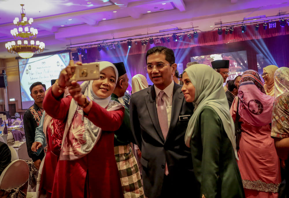 Economic Affairs Minister Datuk Seri Azmin Ali attends the Prime Minister’s Department Hari Raya Aidilfitri open house in Putrajaya June 20, 2019. — Picture by Firdaus Latif