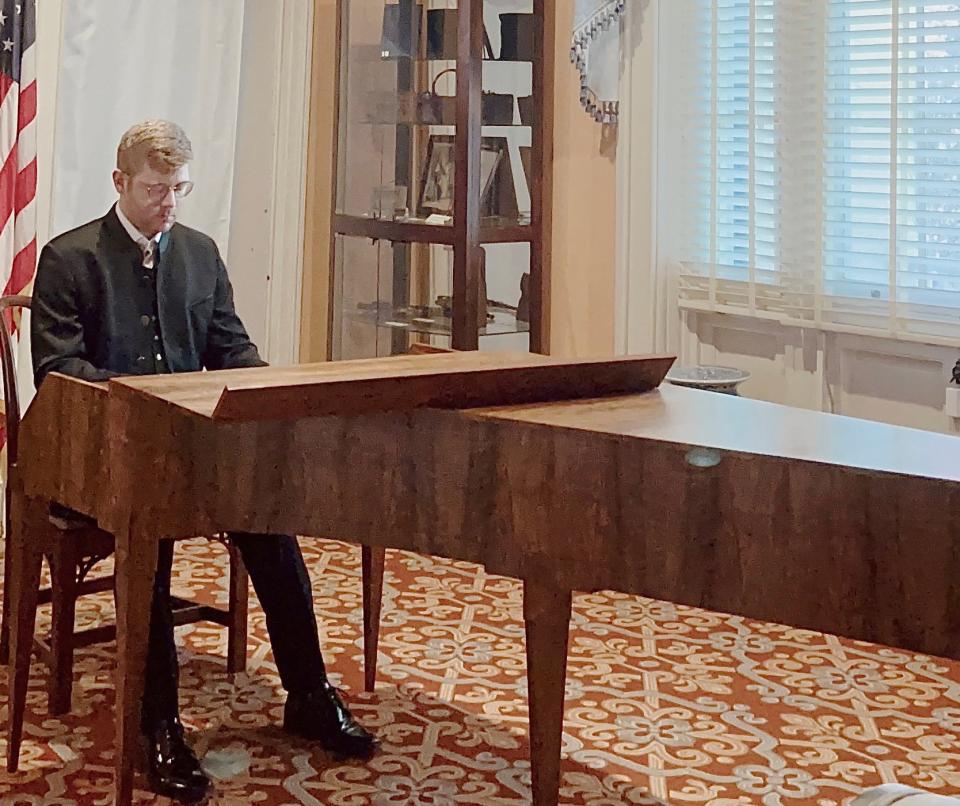 Fortepianist Daniel Adam Maltz performs at the Miller House in downtown Hagerstown.