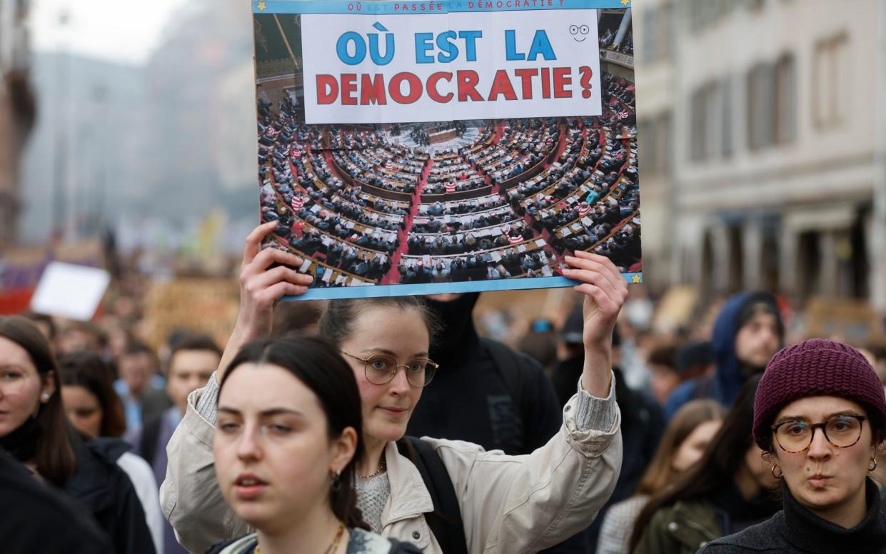 French protests over pensions - AP Photo/Jean-Francois Badias