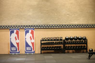 A general overall view of the installation of the weight room as part of the NBA Restart 2020 on July 1, 2020 in Orlando, Florida.