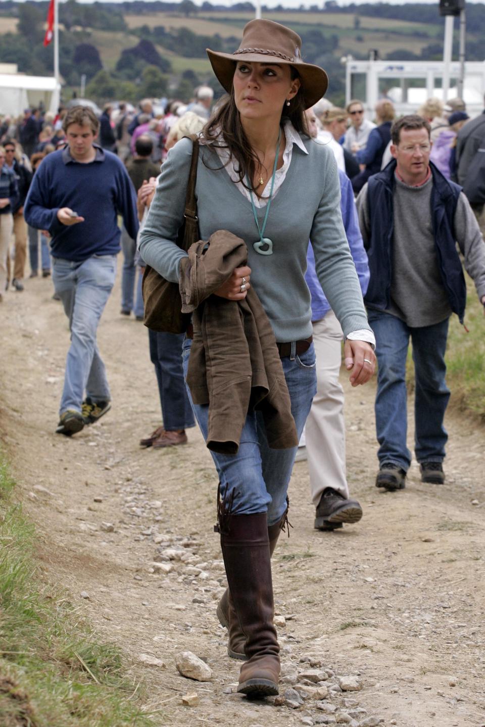 <p>Back before she was a Duchess, Kate took her boots to the Festival of British Eventing at Gatcombe Park in 2005.</p>