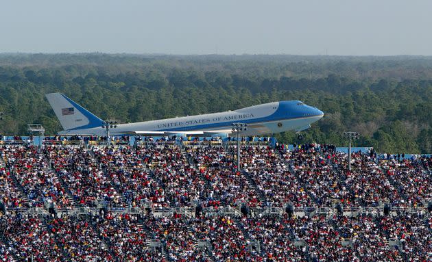 In this 2004 file photo, Air Force One takes off with former President George W. Bush aboard after attending the NASCAR Nextel Cup Daytona 500.