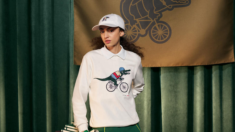 This Netflix x Lacoste sweatshirt takes its cues from the show Sex Education.