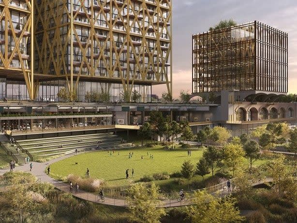 The proposed new park on the old Mayfield Railway depot in Manchester (Mayfield Partnership)
