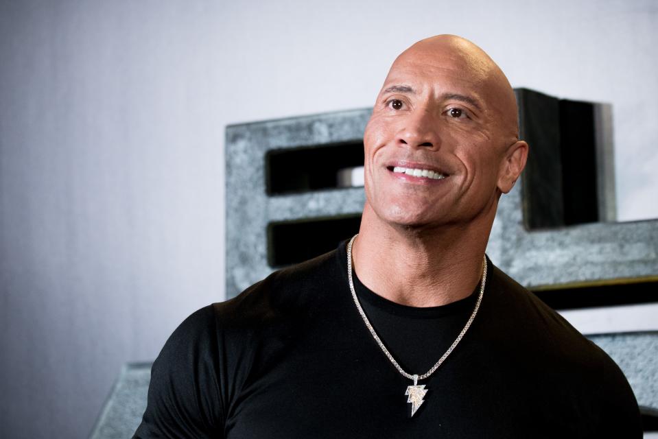 Dwayne Johnson attends the "Black Adam" premiere at Cine Capitol on October 19, 2022 in Madrid, Spain.