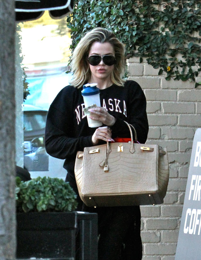 Khloe Kardashian's bright red oversized Birkin bag :: Stepped out in LA  with her statement accessory