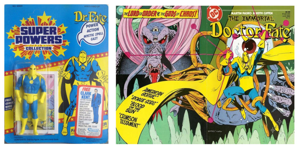 In the 1980s, Doctor Fate finally headlined his own comic, and got an action figure.