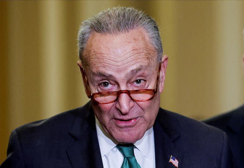 FILE PHOTO: U.S. Senate Democrats hold weekly policy lunch at U.S. Capitol in Washington